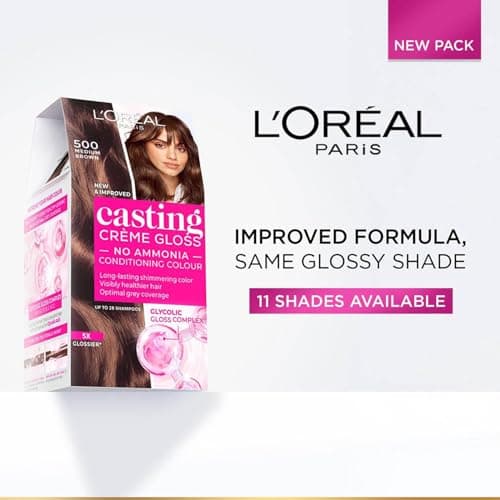 L'Oréal Paris Casting Crème Gloss Hair Color With Glycolic Gloss Complex | 5X Glossier Hair Color | Shade 535 - Chocolate | 60g + 40ml + 60g 2