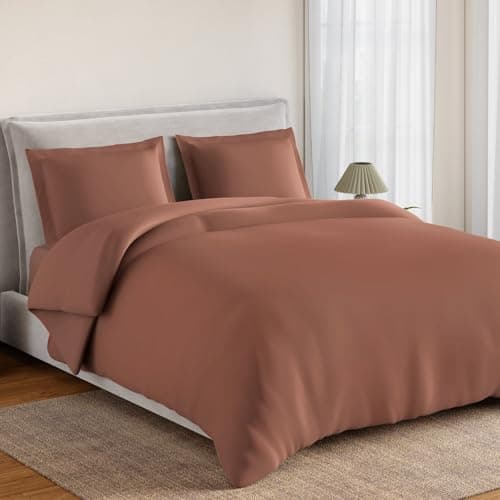 Spaces Everyday Essential 100% Cotton 170 TC Percale Solid Fitted Queen Sheet with 2 Pillow Covers|Super Soft, Safe for Skin & Breathable - 183 x 198Cm + 30Cm - Light Brown 2