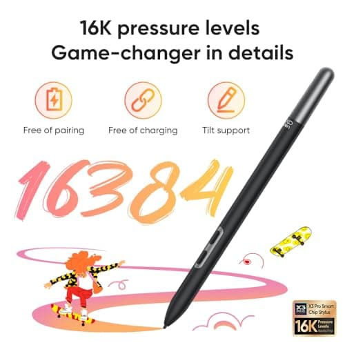 XP-Pen Magic Drawing Pad 12.2 Inch Standalone Drawing Tablet with 16384 Pressure Levels X3 Pro Battery-Free Pencil Paper-Like Screen 8GB + 256GB Portable for Digital Drawing Graphic Artists 2