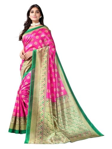 Shiv Textiles Women's Art Silk Paisley Saree(133S103_Pink) 2