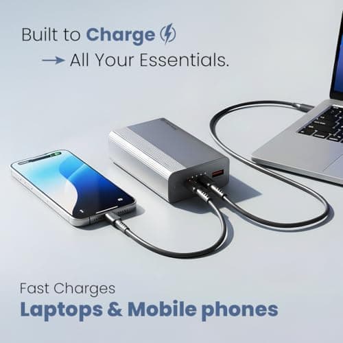 Lapcare Boost 65W PD Super Fast USB Charging 20000Mah Laptop Powerbank Supports Super Fast Charging 2.0, Charges Macbooks, Laptops, Dslrs and Gaming Console, Silver 4