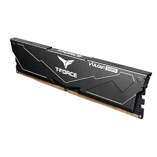TeamGroup T-Force Vulcan 32GB 6000MHz (6000MT/s) CL38 Black DDR5 UDIMM Desktop Gaming Memory, Metal Heatsink, ECC, XMP 3.0/AMD Expo, Compatible with Intel/AMD CPU, High Performance, Low Latency RAM 4