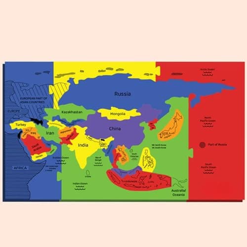 Storio EVA Foam Asia Map Puzzles for Kids with Trump Fact Cards for Playing Learning & Educational Toys - Jigsaw Puzzles for Kids Ages 4-8 - Gift for 4, 5, 6, 7, 8 Year Old Boys & Girls 2