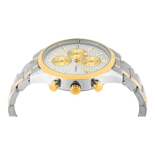 TIMEX Analog Watch for Man with Grey Round Dial & Silver Stainless Steel Bracelet Band Water Resistant Men's Wrist Watches - TW000T320 4