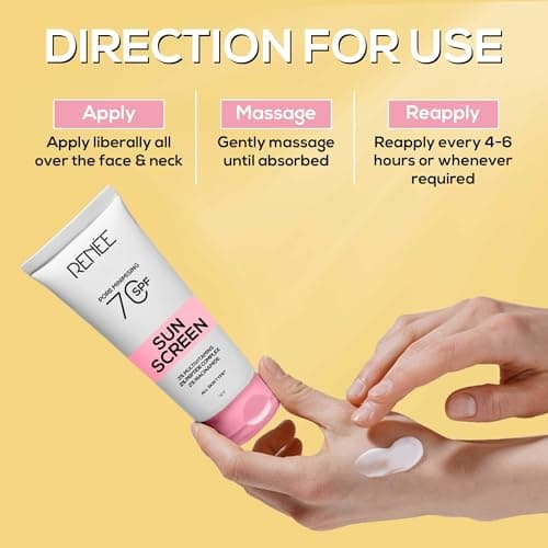 RENEE Pore Minimizing Sunscreen SPF 70 With 2% Niacinamide, 2% Peptide & 3% Multivitamins, 50Ml 5