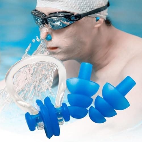 Swimming Kit Silicone Nose Clip & Ear Plugs Set - Water Protection Accessories for Swimmers | Comfortable Swimming Nose & Ear Protector for Adults & Children 4