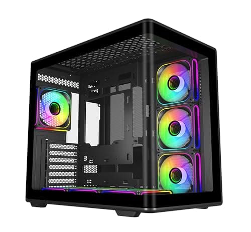 Cooler Master Elite 600 ATX Mid-Tower Case Black | 7X Pre-Installed Reverse ARGB Fans | Tempered Glass Side Panel | 360mm AIO & ATX Mobo Support | USB 3.2 Gen 2x2 Type-C | RTX 50 Series GPU Ready