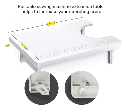 Akiara - Makes life easy Mini Sewing Machine with Table Set | Tailoring Machine | Hand Sewing Machine with extension table, foot pedal, adapter, White 2