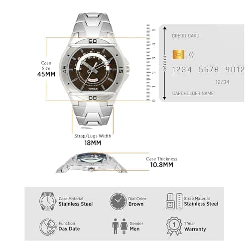 TIMEX Round 45mm Brown Dial Analog Men Watch - TW000EL09 3
