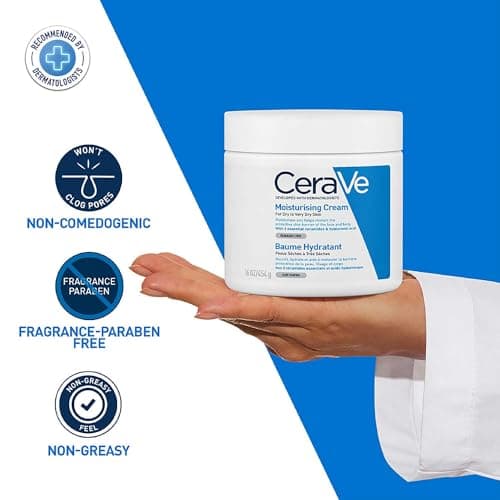 CeraVe Moisturizing Cream For Dry To Very Dry Skin (454g) - Formulated with 3 Essential Ceramides And Hyaluronic Acid | Non-Comedogenic Moisturizer For Face 4