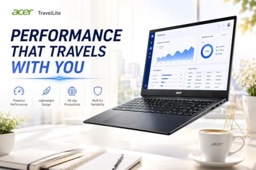 Acer TravelLite Thin & Light Laptop | AMD Ryzen 5 7430U Hexa-Core | 15.6" FHD | 8GB RAM | 512GB SSD | AMD Radeon Graphics | Windows 11 | MS Office | Metal Body | Black | 3 Years Warranty 2