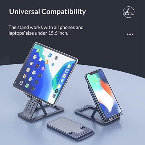 CaseBase Premium Mobile Stand for Desk | Aluminium Alloy Adjustable Height & Angle with Foldable & Compact Design for Work, Yoga, Teaching, Gaming | Tablet & iPad Holder for Office Work Table (Grey) 5