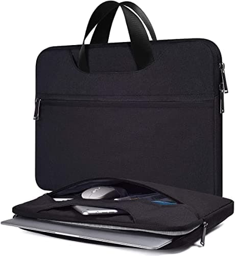 Dynotrek Helus 14 inch Laptop Sleeve Bag Pouch, with Handle Computer Cover Accessories Pocket, Portable Laptop Case Compatible for MacBook Air/Pro, Dell, HP, Acer, Asus, Lenovo -Charcoal Black