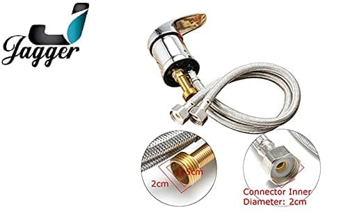 JAGGER Heavy Stainless Steel Connection Pipe For Basin Mixer Connection Pipe For Wash Basin Hose Pipe (Silver, 24 Inch) - Pack of (2) 4