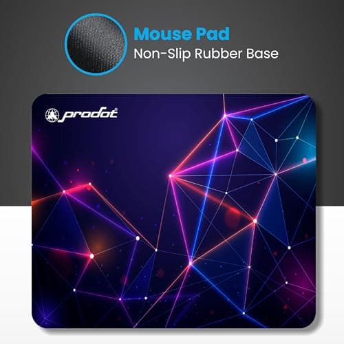 Prodot 5-in-1 Wired Combo Pack | 217 Mini Wired Keyboard + 185 Optical Mouse + 4 in1 Port USB Hub + USB Type-A to Type-C OTG + Anti-Slip Mouse Pad | for Laptop/Desktop 5