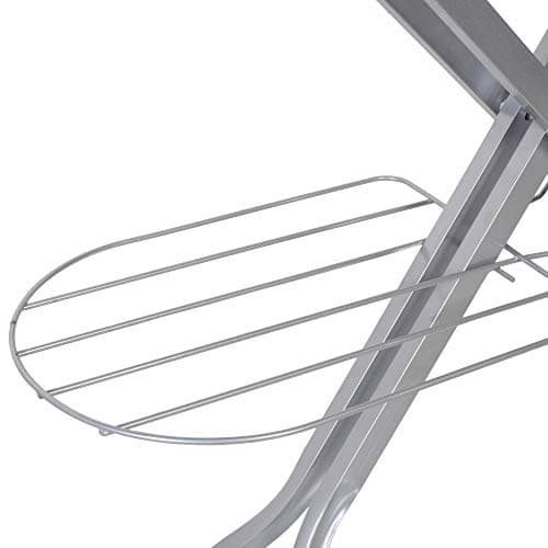 ZOSHOMI Premium Metal Foldable with Grilled Iron Holder Steel Folding Ironing Board with Tray/Wire Manager and Aluminised Surface, White-Made in India 3