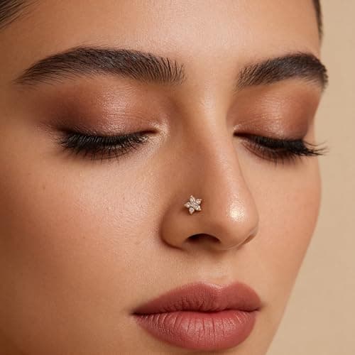 TOUCH925 Pure 925 Silver Radiant Floral Nose Pin for Women 4