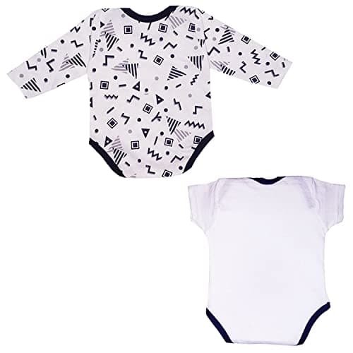 BUTUNU Newborn Girls Boys Cotton Romper Infant Bodysuit Cap Mittens Booties Combo Set Pack of 2 2