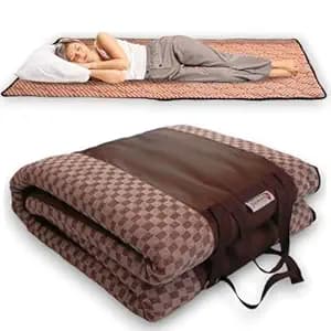 Sleepezee Foldable Mattress for Floor, Premium Folding Mattress, Lightweight Travel mattres for Extra Bedding at Home and Camping, Made of Cotton, Portable Soft PU Foam Slim mattres (72x36x1 Brown)
