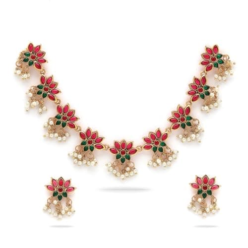 Shining Diva Fashion Necklace Jewellery Set for Women Traditional Latest Stylish Design Fancy (rrsd17037s)