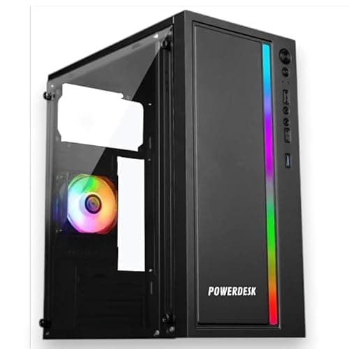 POWERDESK Desktop Computer Set, i7 4th Gen, 8 GB RAM, 256 GB SSD, 22" HD LED Monitor,hmk Keyboard & Mouse, WiFi, Windows 10 Pro, MS Office (8-256gb) 3