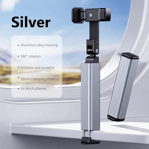 PiyuBind Airplane Phone Holder – Portable Travel Phone Mount with 360° Rotation – Pocket-Sized, Foldable Stand for Tray Table, Desk, Bed, or Train Use – Travel Accessory (Grey) 3
