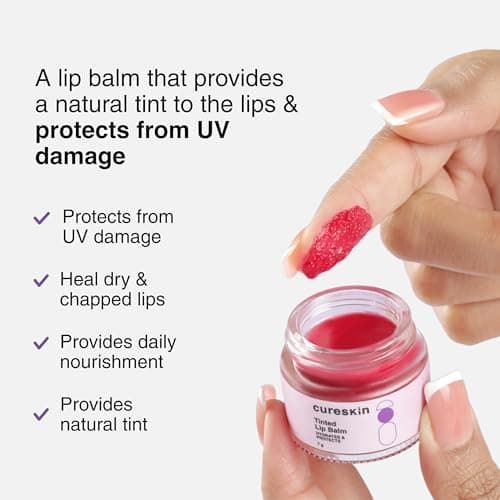 Cureskin Tinted Lip Balm For Women And Men |Hydrates & Protects For Lip Tint With Beetroot,Carrot & Strawberry |Lip Lightening Balm For Dark Lips |Tinted Lip Balm For Dark Lips To Lighten,1 Count 2
