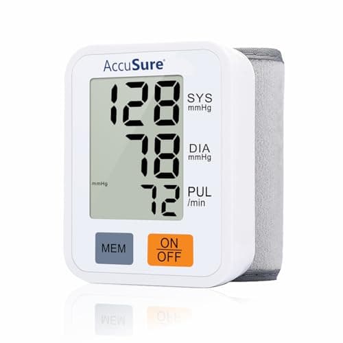 AccuSure Automatic Digital Wrist Blood Pressure Monitor | Smart BP Check Machine for Hypertension & Heart Health Monitoring | Portable BP Apparatus for Home & Travel Use | Easy One-Touch Operation wit