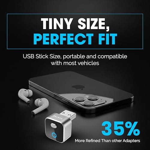 VANTRO Wireless CarPlay & Android Auto Adapter 2-in-1 – One-Click Disconnect, Convert Wired to Wireless, Fast Auto Reconnect, Plug & Play USB Dongle, Compatible with iPhone iOS & Android Cars 5