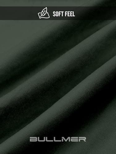 BULLMER Trendy Front Printed Oversized Round Neck T-Shirt for Men - Olive/Large 3