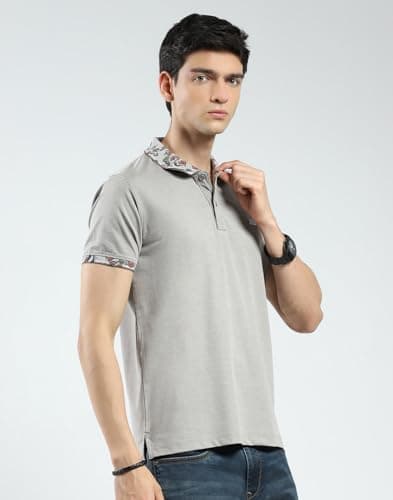 Monte Carlo Men's Slim Fit Polo T-Shirt | Printed Pattern| Half Sleeve | Collared Neck | Casual Wear T Shirt for Men's Grey XXL (Pack of 1) 3