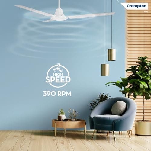 Crompton Surebreeze Sea Sapphira 1200 mm Ceiling Fan for Home | 2026 Model | BEE Star Rated | Energy Efficient | Superior Air Delivery | High Speed | 2 Year Brand Warranty | Opal White 3