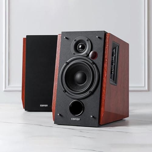 Edifier R1700BTs Powered Bluetooth 5.0 Wireless Bookshelf Speakers - 66 Watts (Brown) 5