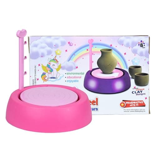 Braintastic Unicorn Kids Pottery Wheel Kit - Battery Operated Pottery Wheel & Painting Kit for Beginners with Modeling Clay, Sculpting Clay & Tools, Arts & Crafts Kids Age 8-12 3