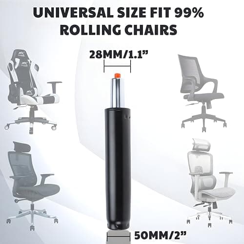 Mrc Office Chair Spare Parts Heavy Duty Gas Lift Hydraulic Pneumatic Shock Cylinder 120mm Universal Size Easily Replacement Fits Most of Executive Chairs (Black) 4