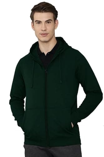 LAZYCHUNKS Regular Fit Solid Men's Winter Wear Clothing Zipper Hooded Jacket Sweatshirt