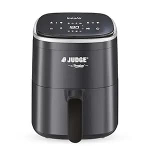 Judge by Prestige InstaAir Digital 4L Air Fryer | 80% less Oil Consumption | Air Fry, Grill, Roast, Bake | Digital Display | 8 Preset Menu | 1250 Watts | Easy to Clean | 1Y Warranty | ISI Certified