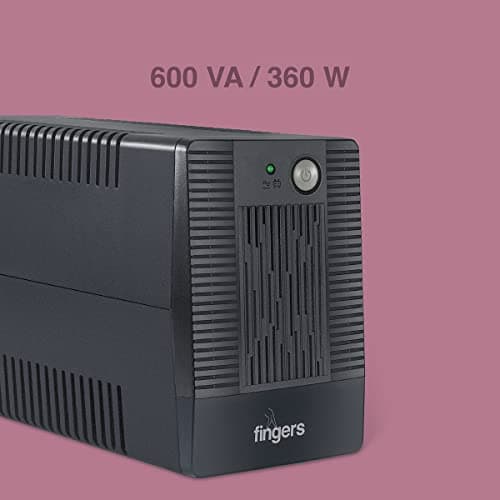 FINGERS Fast Recharge FR-630 UPS Power Supply (600VA/360W, Line Interactive, 33% Faster Recharge, AVR Stabilization, Generator/Inverter Compatible, Auto Restart, Cold Start Mode) – Jet Black 3