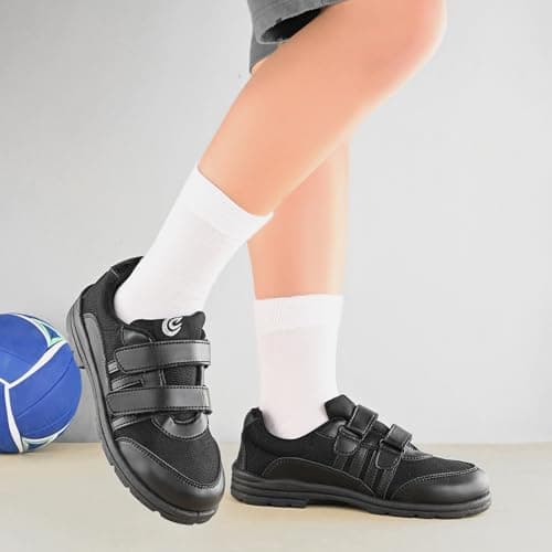 Centrino School Shoes 8124-1_Black_7_Kids 2