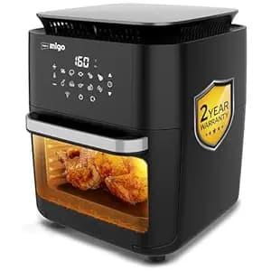 Impex 12L Air Fryer Oven 1800W | OTG Air Fryer For Home With Digital Display & 10 Preset Menu | Rotissery, Rotation Basket, Barbique Grill, Oil tray Etc | 2 Year Warranty | Airchef XL, Black