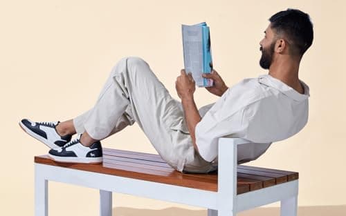 Neeman's The Hipster Shoes for Men | Casual Sneakers for Men | Stylish, Comfortable and Lightweight Color Pop Sneakers | TPP Sole Men's Sneakers | Party Shoes for Men | Black & White, UK10 4