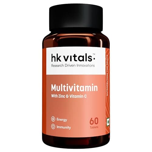 hk vitals Multivitamin (60 Tablets) | For Men and Women | With Zinc, Vitamin C, Vitamin D3, Multiminerals & Ginseng Extract