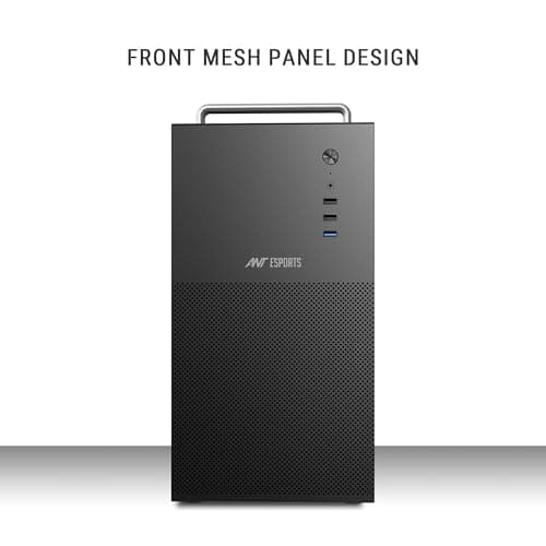 Ant Esports Si12 Mid-Tower Computer Case/Gaming Cabinet - Black | Support M-ATX, Mini-ITX | Pre-Installed 1 Black Fan 3