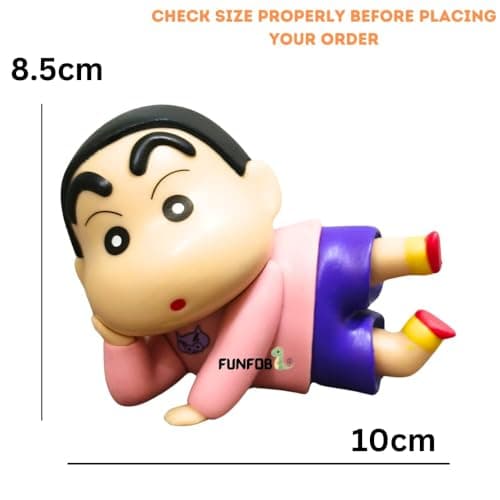 FUNFOB Shinchan Action Figure Length - 10CM Figurine Cartoon Figures Toys for Boys & Girls PVC Multicolour | Shin Pose Red 4