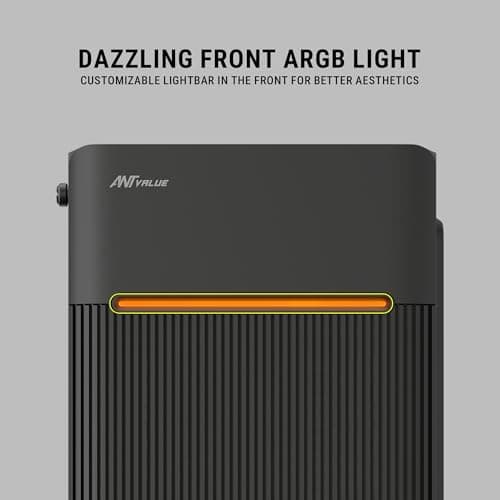 Ant Value VM24 Computer Case/Gaming Cabinet - Black | Support ATX, M-ATX, ITX | Pre-Installed 1 ARGB Fan 5