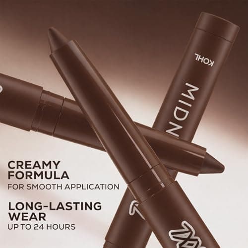 RENEE Midnight XXL Kajal | Brown Kohl Pencil with Built-in Sharpener | Waterproof, Smudge-proof, 24Hr Long-Lasting | Ultra-Rich Pigment, Smooth Glide | 1.5g 5