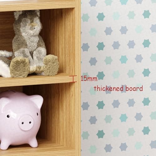 Lukzer Multipurpose 7-Section Storage Rack Bookcase | MR-008/Light Oak | Open Display Unit for Home & Workspaces (70x28x93cm) 6