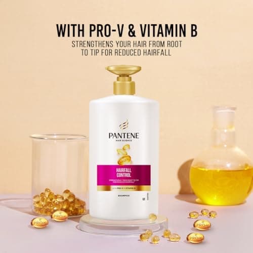 Pantene Hair Fall Control Shampoo for Weak, Dry and Frizzy Hair, With Pro V + Vitamin B, 1 Ltr 3