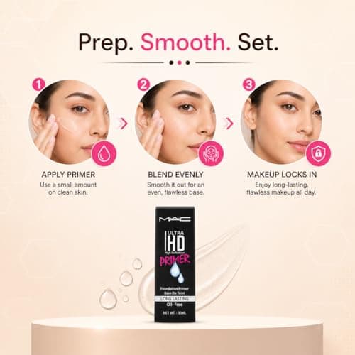 MAAC Ultra HD High Definition Primer Long Lasting Oil Free Foundation Base Lightweight Primer for Flawless Finish Pore Minimizing Skin Controls Oil Stay Smooth for All Skin Types Daily Use 4