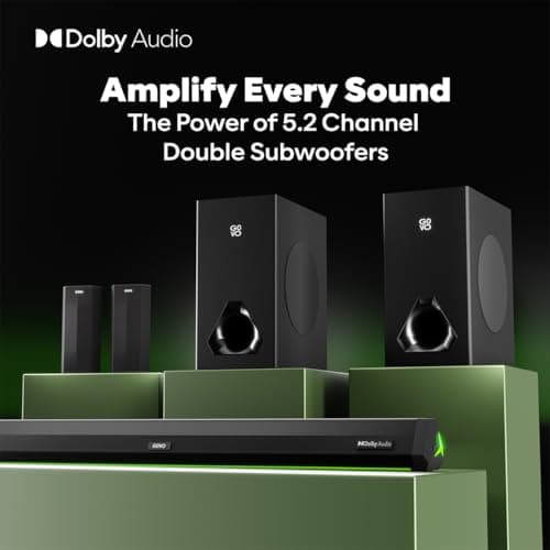 GOVO GOSURROUND 999 | 660W,True Dolby Audio, Dual 6.5" Subwoofers with Dual Satellites,5.2 Surround Soundbar, HDMI ARC, Opt,AUX,USB, Bluetooth,3 Equalizer Modes,LED Display & Remote (Platinum Black) 4
